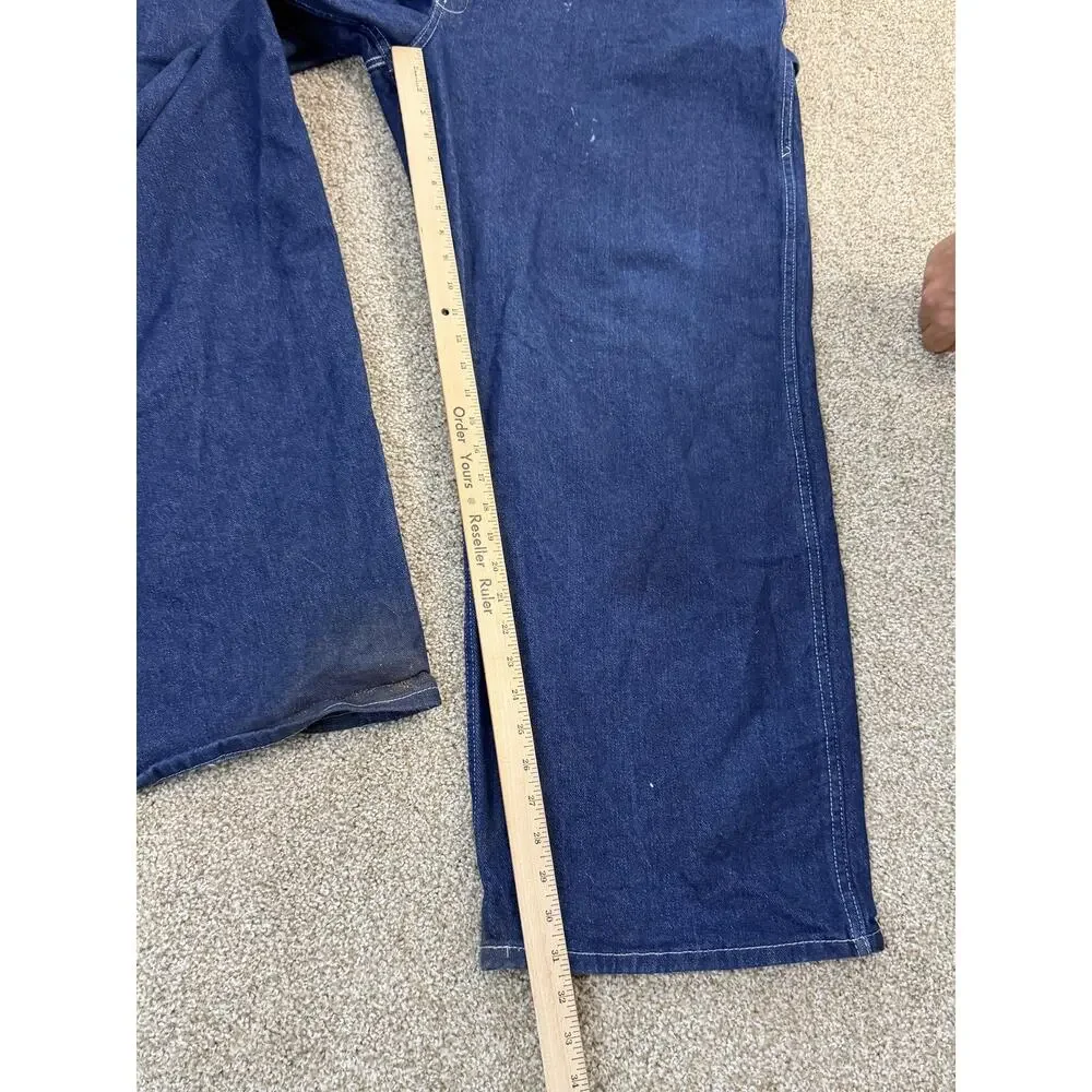 Dickies Bib Overalls Mens 2XL Blue Denim Jean Carpenter Utility Workwear - Picture 3 of 12